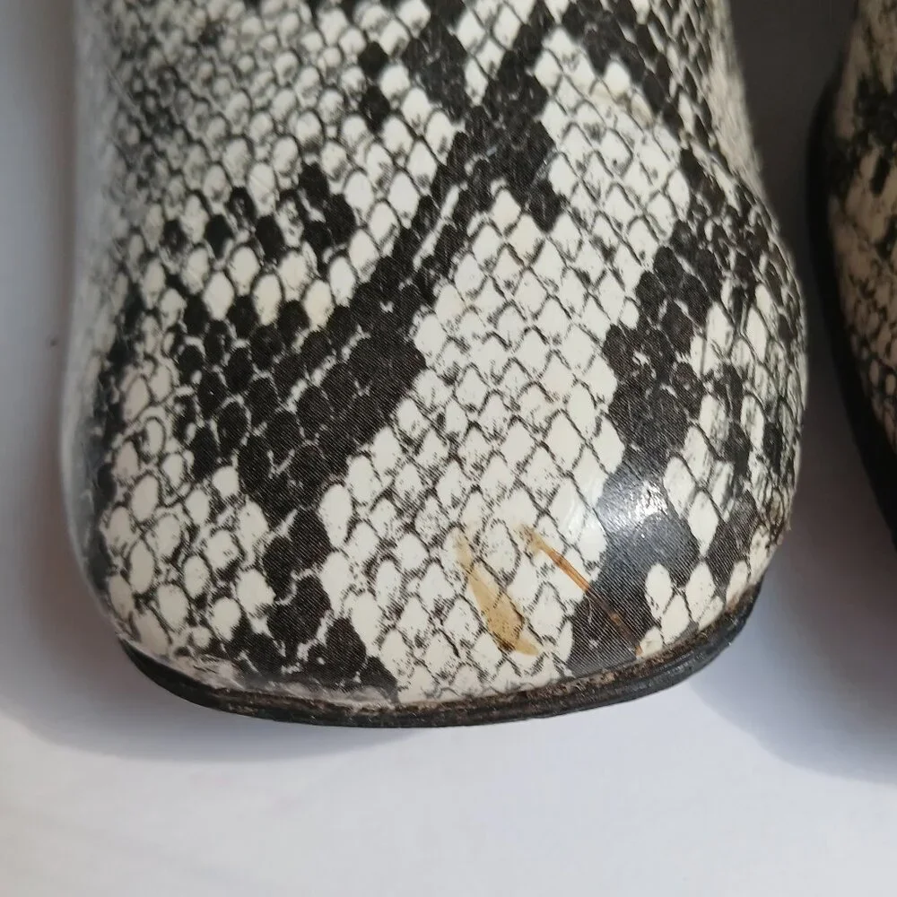 Vintage60's/70's  SnakePrint KneeHigh BlockHeel SquareToe Mod GoGoBoots Sz8 - Picture 5 of 14